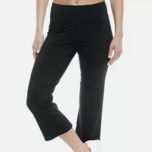 Women's GAIAM Om Fit High Rise Straight Yoga Kick Capri Pants Size Small Black